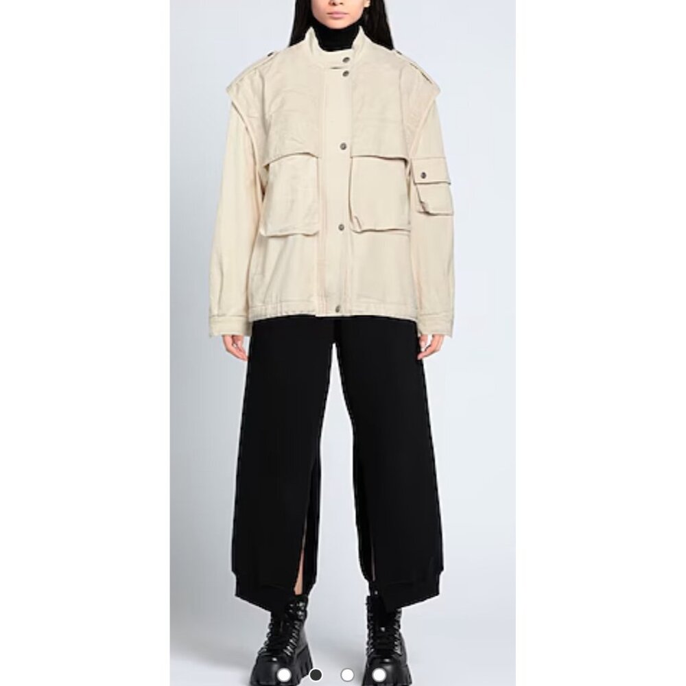 A.Ren Utility Cargo Jacket Small Beige Heavy Cotton Convertible Vest Gorpcore - Picture 1 of 16